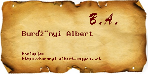 Burányi Albert névjegykártya